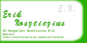 erik noszticzius business card